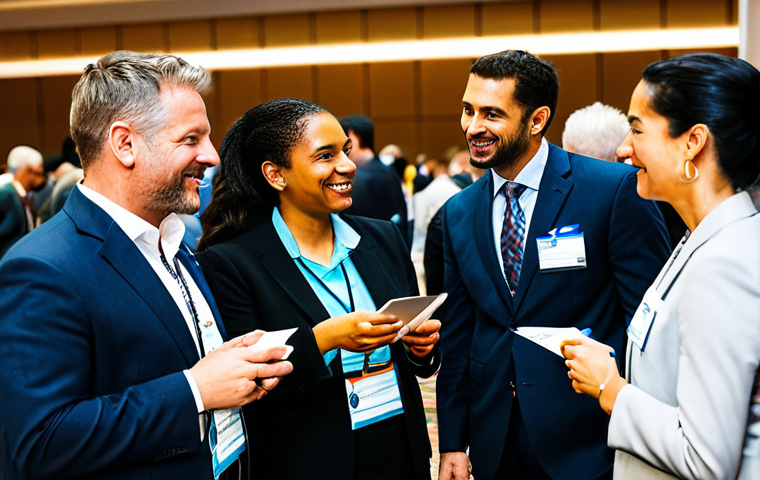 Networking Event**

"A diverse group of fully clothed construction professionals networking at a brightly lit conference. The setting is a modern convention center with informative booths and engaging speakers. People are wearing professional attire, exchanging business cards, and actively participating in conversations. Safe for work, appropriate content, professional environment, perfect anatomy, well-formed hands, modest clothing, family-friendly atmosphere."

**