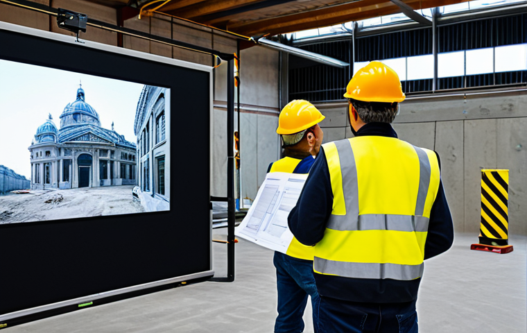 **

"A construction site safety training session, fully clothed workers wearing hard hats and safety vests attentively listening to an instructor, a digital display showing safety protocols in French, appropriate content, safe for work, professional environment, perfect anatomy, natural proportions, well-formed hands."

**