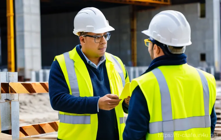 건설안전관리자의 성공적인 리더십 사례 - **Prompt: "Cutting-Edge Technology Enhancing Safety on a European Construction Site"**
    A dynamic...